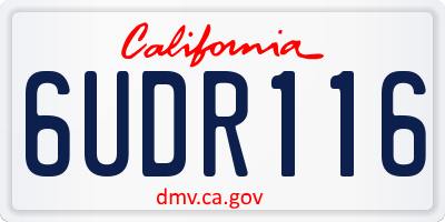 CA license plate 6UDR116