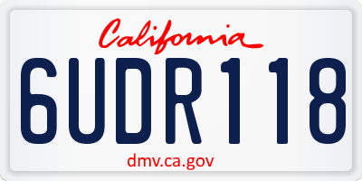 CA license plate 6UDR118