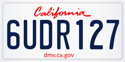 CA license plate 6UDR127