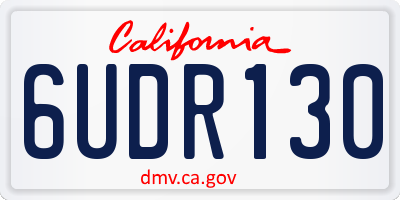 CA license plate 6UDR130