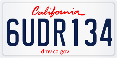 CA license plate 6UDR134