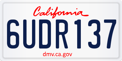 CA license plate 6UDR137