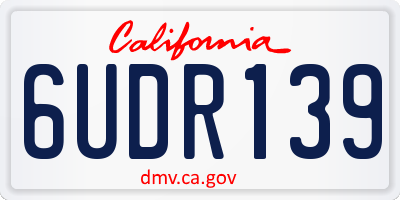 CA license plate 6UDR139