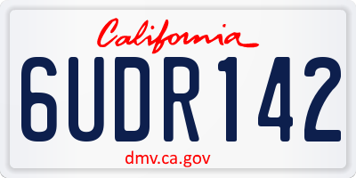 CA license plate 6UDR142