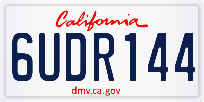 CA license plate 6UDR144