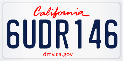 CA license plate 6UDR146