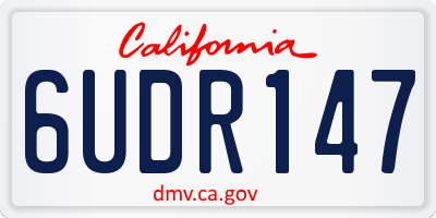 CA license plate 6UDR147