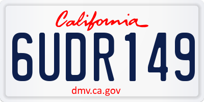 CA license plate 6UDR149