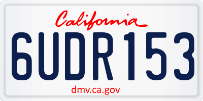 CA license plate 6UDR153