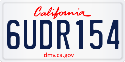 CA license plate 6UDR154