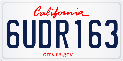 CA license plate 6UDR163