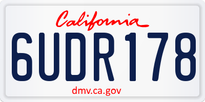 CA license plate 6UDR178