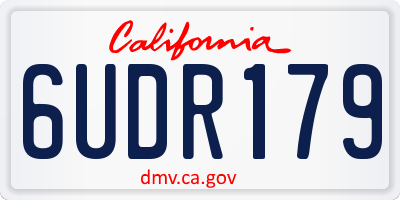 CA license plate 6UDR179