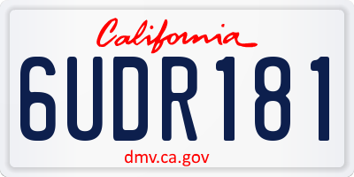 CA license plate 6UDR181