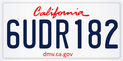 CA license plate 6UDR182