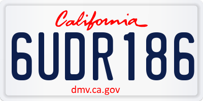 CA license plate 6UDR186