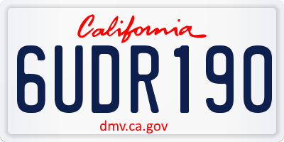 CA license plate 6UDR190