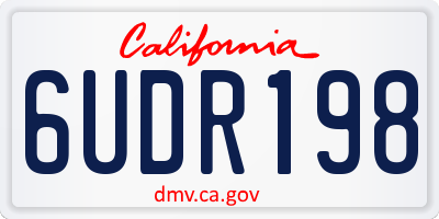 CA license plate 6UDR198