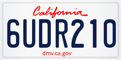 CA license plate 6UDR210