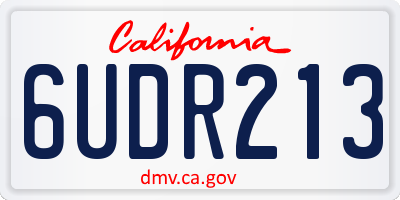 CA license plate 6UDR213