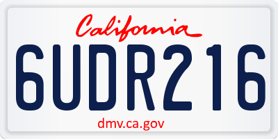 CA license plate 6UDR216