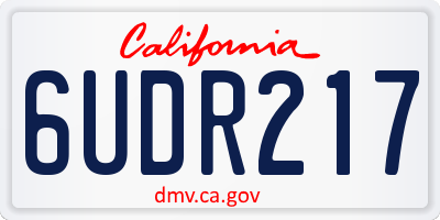 CA license plate 6UDR217