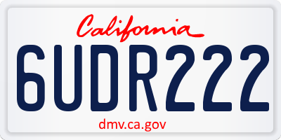 CA license plate 6UDR222
