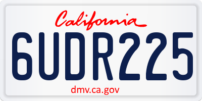CA license plate 6UDR225