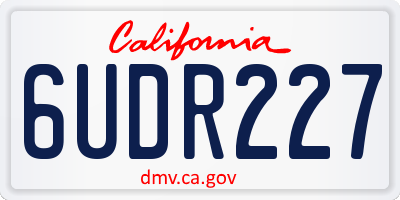 CA license plate 6UDR227