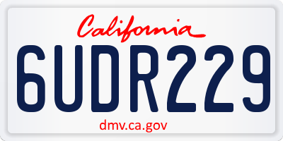CA license plate 6UDR229