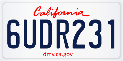 CA license plate 6UDR231