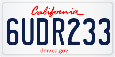 CA license plate 6UDR233