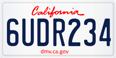 CA license plate 6UDR234