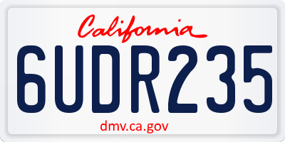 CA license plate 6UDR235