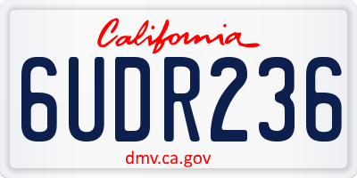CA license plate 6UDR236