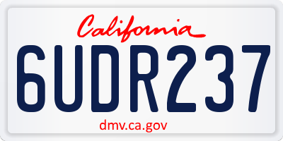 CA license plate 6UDR237