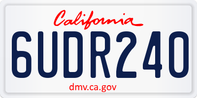 CA license plate 6UDR240