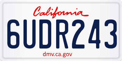 CA license plate 6UDR243