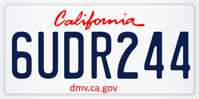 CA license plate 6UDR244