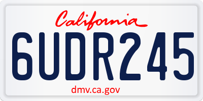 CA license plate 6UDR245