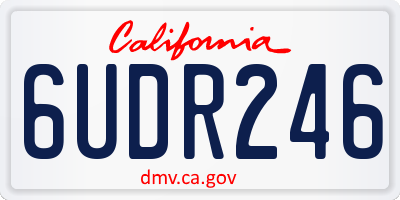 CA license plate 6UDR246