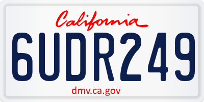 CA license plate 6UDR249