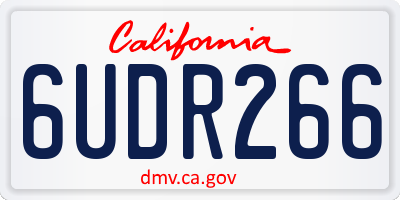 CA license plate 6UDR266
