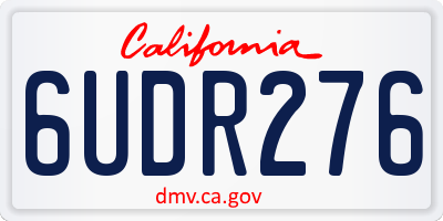 CA license plate 6UDR276