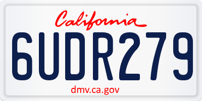 CA license plate 6UDR279