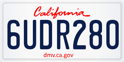CA license plate 6UDR280