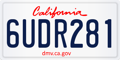 CA license plate 6UDR281