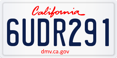 CA license plate 6UDR291