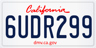 CA license plate 6UDR299