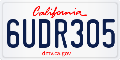 CA license plate 6UDR305